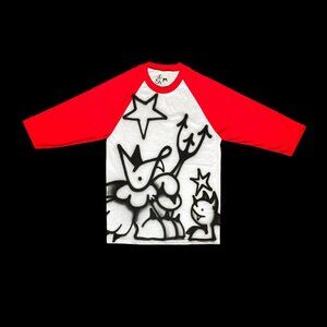 Women's White and Orange Long Sleeve